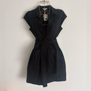 Chic Black Button-Down Mini Dress